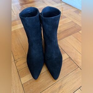 Stuart Weitzman Black Suede Ankle Booties